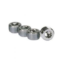 Moroso Fitting Plug 3/8 in NPT Allen Head Steel Chrome Set of 4