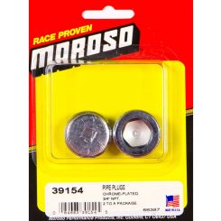 Moroso Fitting - Plug - 3/4 in NPT - Allen Head - Steel - Chrome - Pair