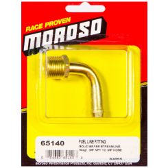 Moroso Fitting Adapter 90 degree 3/8 in NPT Male to 3/8 in Hose Barb Br