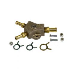 Moroso Fuel Block One 1/2 in Hose Barb Two 3/8 in Hose Barb 1/8 in NPT