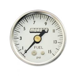 Moroso Fuel Pressure Gauge 0-15 psi Mechanical Analog 1-1/2 in Diameter