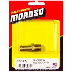 Moroso Fitting Adapter Straight 1/4 in NPT Male to 3/8 in Hose Barb Bra
