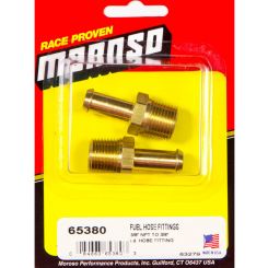 Moroso Fitting Adapter Straight 3/8 in NPT Male to 3/8 in Hose Barb Bra