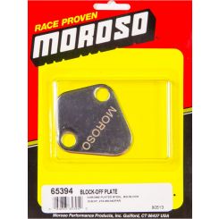 Moroso Fuel Pump Blockoff Steel Chrome Big Block Chevy / Mopar V8 / For