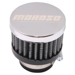 Moroso Breather Clamp-On Round 1 in OD Tube Reusable Steel Chrome