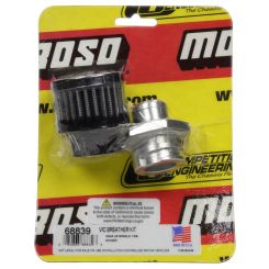 Moroso Breather Screw-In Round GM LS Single Tab Clamp-On Filter Moroso