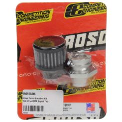 Moroso Breather Screw-In Round GM LS Single Tab Clamp-On Filter Kit