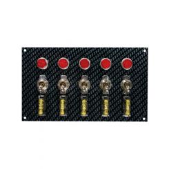 Moroso Switch Panel Dash Mount 6-3/4 x 4 in 5 Toggles Fused Indicator L