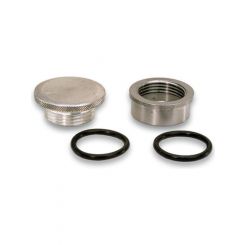Moroso Bung and Cap Kit 1.500 in OD 1-1/4-12 in Thread Weld-On Steel Bu