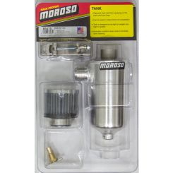 Moroso Breather Tank 3-1/8 in Diameter x 6-1/2 in Tall 16 AN Male Inlet