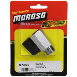 Moroso Shut Off Valve Manual 3/8 in NPT Male to 3/8 in NPT Female Steel