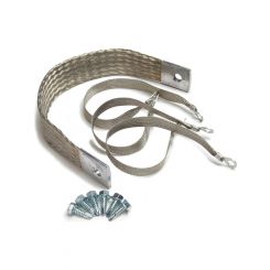 Painless Wiring Ground Strap Flat Braided 1/0 and 10 Gauge Eyelet Termi