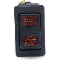 Painless Wiring Rocker Switch On / Off 12V Red Lighted Plastic Black