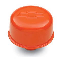 Proform Engine Valve Cover Breather 3 In Dia w/ Bowtie Logo Push-In Style Orange