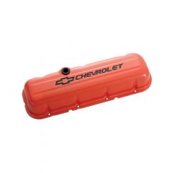 Proform Engine Valve Covers Stamped Steel Tall Orange with Bowtie Logo