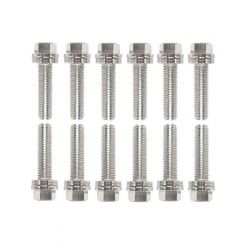 Proform Wedge-Locking Header Bolts Hex Head M8 X 1.181in For Chevy LS Nickel