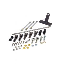 Weiand Throttle Linkage Side Mount Dual Quad Aluminum / Steel Black Anod