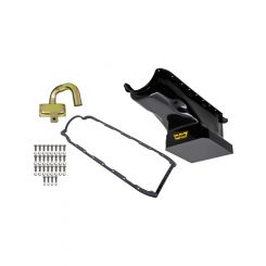 Weiand Engine Oil Pan Kit Fabricated Rear Sump 6 qt 8-1/4 in Deep Gas