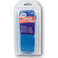 ARK Trailer Winch Strap 50mm X 6M 1,870Kg B/St Steel Snap Hook Blister
