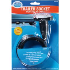 ARK 7 Pin Small Round Trailer Socket Plastic 1.25M Cable Common Tas