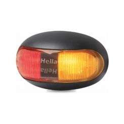 Hella LED Side Marker Lamp Amber/Red 8-28V Black Housing 500mm Cable