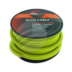Jaylec 4mm Single Core Cable Yellow 4M 15Amps [ref Narva 5814-4YW]