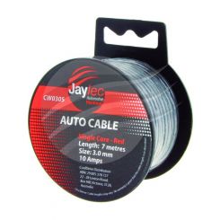 Jaylec 3mm Single Core Cable Red 7M 10Amps [ref Narva 5813-7RD]