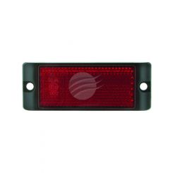 Autolamps Pkt 100 Red Reflex Reflector w/ Black Mounting Bracket