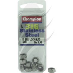 Champion 6mm Self Locking Nuts 316