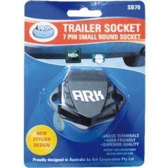 Ark 7 Pin Small Round Plastic Socket with Mounting Screws Washers and Nuts