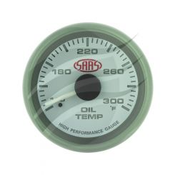 Saas Oil Temperature Gauge 300F Mech 52mm Diam White Face