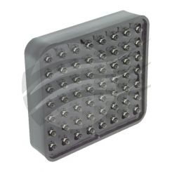 Jaylec Square Red LED Rainlight 12V Fia Approved 100mm X 92mm Rain Light