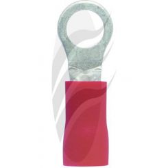 Jaylec Pack 10 Ring Terminal 4mm Insul Pvc Std Crimp Red