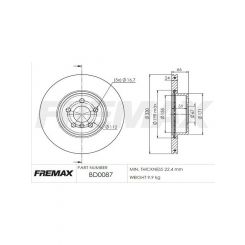 Fremax Brake Disc Front Bmw X3 (G01) Xdrive 30I 2017- 330mm