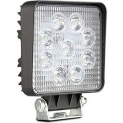 Autolamps LED Square Worklamp Flood Beam 9-32V 27 Watt 9 Leds Blck 1080