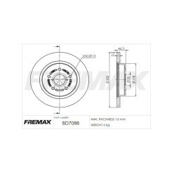 Fremax Brake Disc Rear Pair For Subaru Liberty (Bn) 2.5L 2014-On