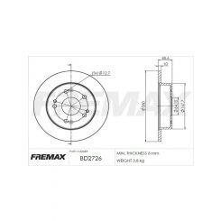 Fremax Brake Disc Rear Pair Honda Accord Integra Rsx