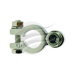 Jaylec Battery Terminal Neg 3/8 Stud Solid Brass Nickel Plated Bt842H-N1