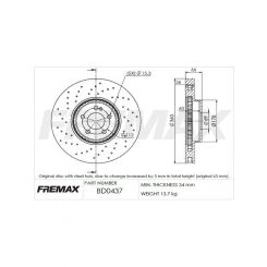 Fremax Brake Disc Front Each Mercedes Glc43 Amg X253