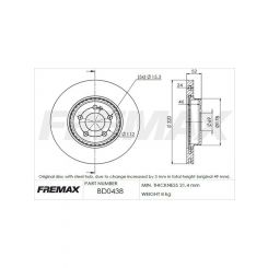 Fremax Brake Disc Rear Pair Mercedes Glc43 Amg X253