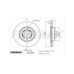 Fremax Brake Disc Front Each Volkswagen Amarok 4Motion