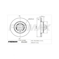 Fremax Brake Disc Rear Pair Volkswagen Amarok 4Motion
