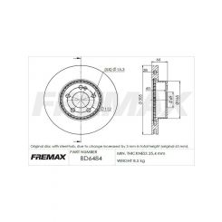 Fremax Brake Disc Front Pair Mercedes C200 W205