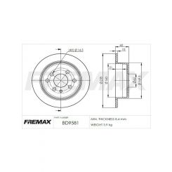 Fremax Brake Disc Rear Pair Bmw 323I 78-85, 318I 325E