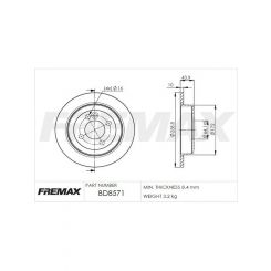 Fremax Brake Disc Rear Pair Mini R50 Cooper, One