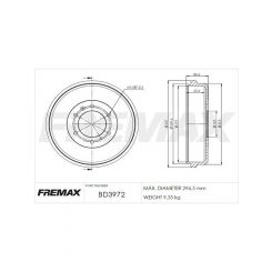 Fremax Brake Drum Rear Pair
