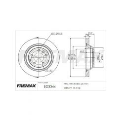 Fremax Brake Disc Rear Each Porsche 987, Cayman
