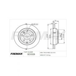 Fremax Brake Disc Rear Pair Porsche Cayenne S, Turbo