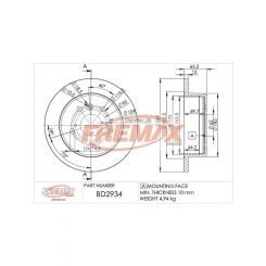 Fremax Brake Disc Rear Pair