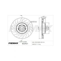 Fremax Brake Disc Front Each For Lexus Is F Use20R
